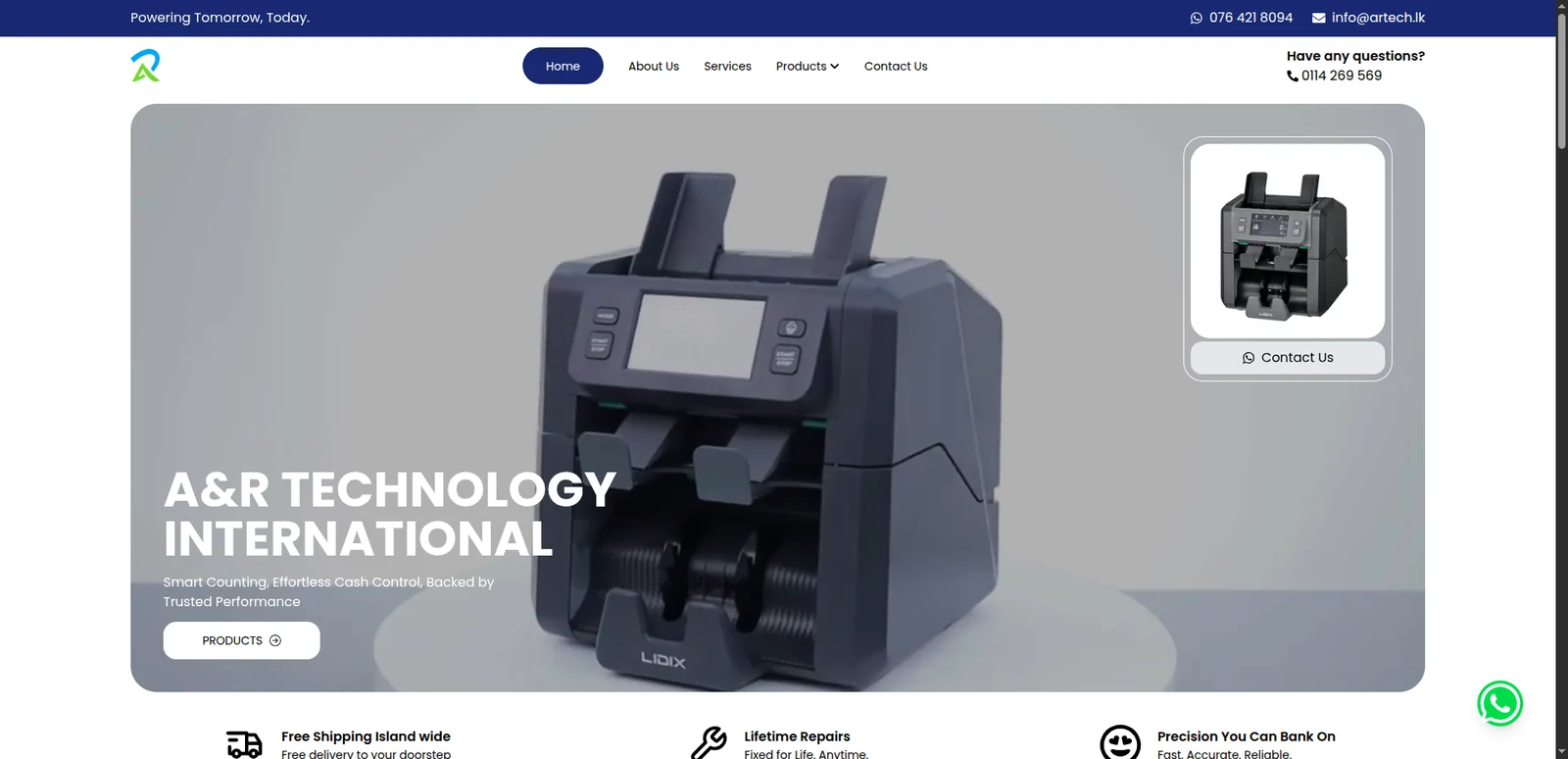 A&R Technology website screenshot