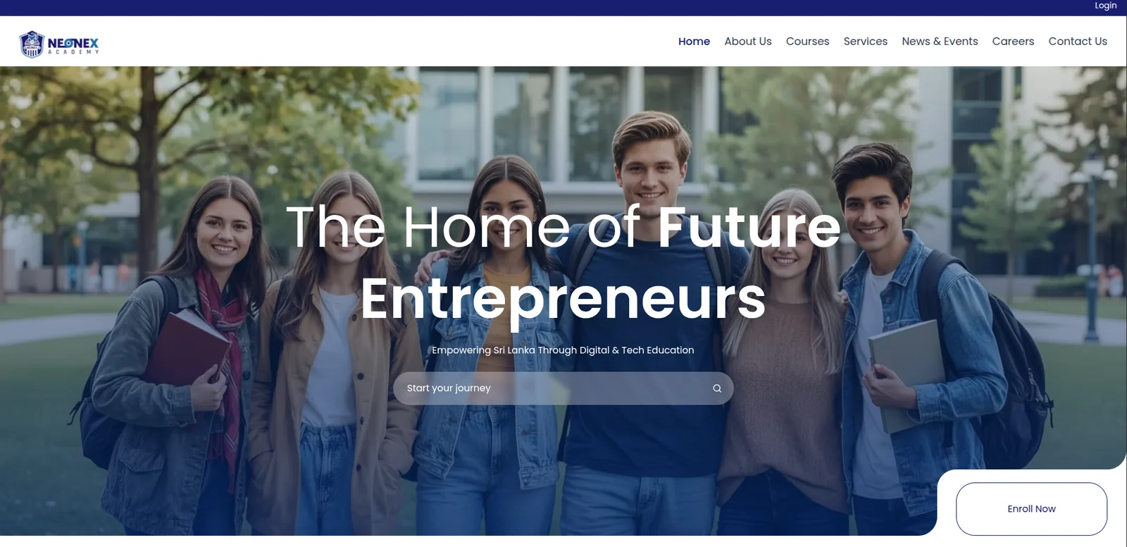 Neonex Academy website screenshot